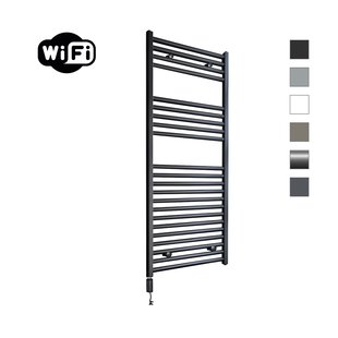 Elektrische Radiator Sanicare HWV Met Wifi 111,8x45 cm Mat Zwart 596W Met Thermostaat Zwart Linksonder