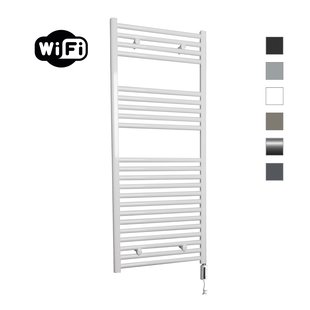 Elektrische Radiator Sanicare HWV Met Wifi 111,8x45 cm Wit 596W Met Thermostaat Wit Rechtsonder