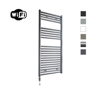 Elektrische Radiator Sanicare HWV Met Wifi 111,8x60 cm Gunmetal 730W Met Thermostaat Chroom Linksonder