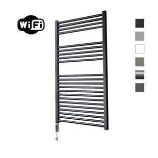 Elektrische Radiator Sanicare HWV Met Wifi 111,8x60 cm Mat Zwart 730W Met Thermostaat Chroom Linksonder