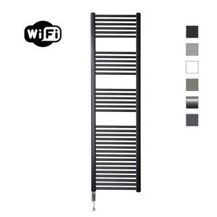 Elektrische Radiator Sanicare HWV Met Wifi 172x45 cm Mat Zwart 920W Met Thermostaat Chroom Rechtsonder
