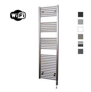 Elektrische Radiator Sanicare HWV Met Wifi 172x45 cm Inox Look 920W Met Thermostaat Zwart Rechtsonder