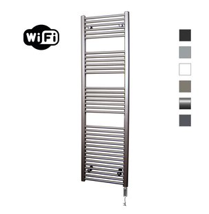 Elektrische Radiator Sanicare HWV Met Wifi 172x60 cm Inox Look 1127W Met Thermostaat Chroom Rechtsonder