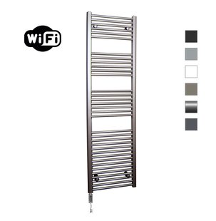 Elektrische Radiator Sanicare HWV Met Wifi 172x60 cm Inox Look 1127W Met Thermostaat Chroom Linksonder
