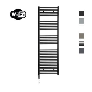 Elektrische Radiator Sanicare HWV Met Wifi 172x60 cm Mat Zwart 1127W Met Thermostaat Chroom Linksonder