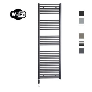 Elektrische Radiator Sanicare HWV Met Wifi 172x60 cm Gunmetal 1127W Met Thermostaat Zwart Linksonder