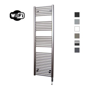 Elektrische Radiator Sanicare HWV Met Wifi 172x60 cm Inox Look 1127W Met Thermostaat Zwart Rechtsonder