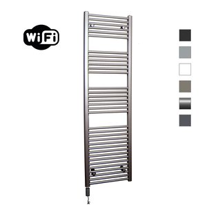 Elektrische Radiator Sanicare HWV Met Wifi 172x60 cm Inox Look 1127W Met Thermostaat Zwart Linksonder