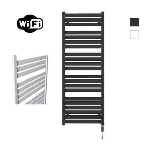 Elektrische Radiator Sanicare HWV - Moda Met Wifi 160x60 cm Mat Zwart 1159W Met Thermostaat Chroom Rechtsonder