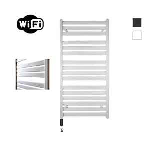 Elektrische Radiator Sanicare HWV - Moda Met Wifi 120x60 cm Mat Wit 876W Met Thermostaat Zwart Linksonder