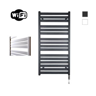Elektrische Radiator Sanicare HWV - Moda Met Wifi 120x60 cm Mat Zwart 876W Met Thermostaat Chroom Rechtsonder