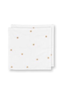 Pip Studio Set/2 Servetten Borduursel Sterren Goud