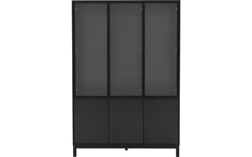 Goossens Vitrinekast Valencia, 3 glasdeuren 3 dichte deuren