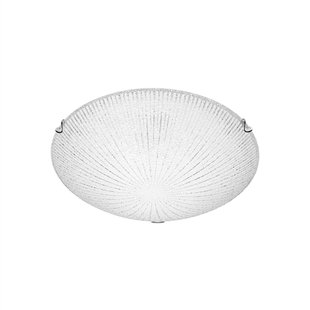 Nova Luce Shell - plafondverlichting - Ø 30 x 8 cm - wit en chroom
