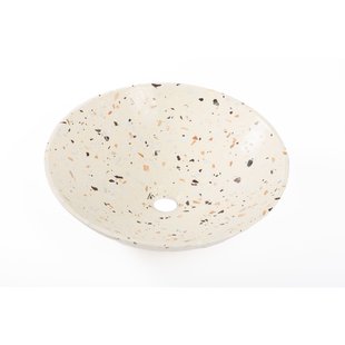 Saniclass Waskom - 42x42x12cm - rond - terrazzo - mat beige Terrazzo 420x120 round