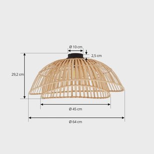 Lindby plafondlamp Ilajus, Ø 62 cm, natuurlijk bamboe
