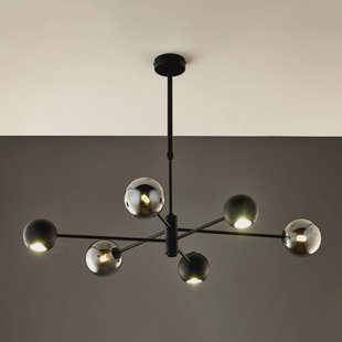 Jupiter Hanglamp Moka, zwart, glas, 6-lamps, G9, GU10