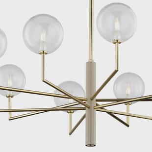 Jupiter Kroonluchter Feme, goudkleurig, glas, 10-lamps, G9