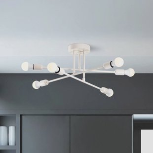 Opviq Plafondlamp Flower 177, crèmewit, metaal, 6-lamps