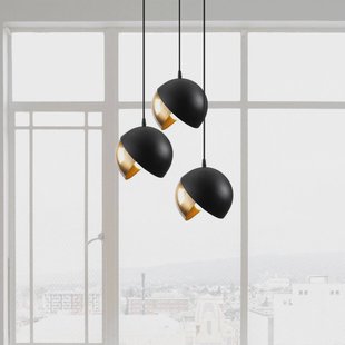 Opviq Hanglamp Berceste 252-S2 zwart/goud metaal 3-lamps rond