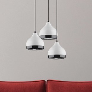Opviq Hanglamp Yildo 6873, wit/zwart, metaal 3-lamps rond