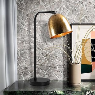 Opviq Tattoo 5031 tafellamp, goud antiek, metaal, hoogte 52 cm