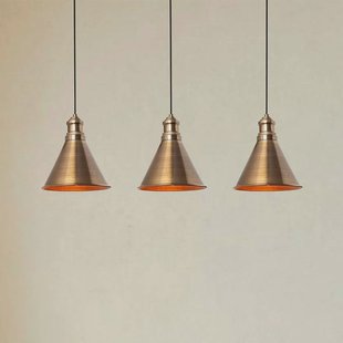 Opviq Hanglamp Sivani MR-314, goud antiek, ijzer 3-lamps lineair