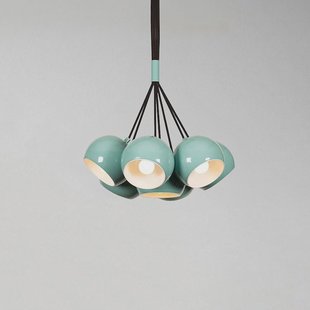 Opviq Hanglamp Sivani MR-629, turquoise, metaal 7-lamps gebundeld