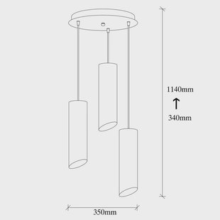 Opviq Hanglamp Sivani MR-979, zwart, ijzer, 3-lamps rond