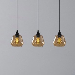 Opviq Hanglamp goud 032, goud-transparant, glas 3-lamps lang