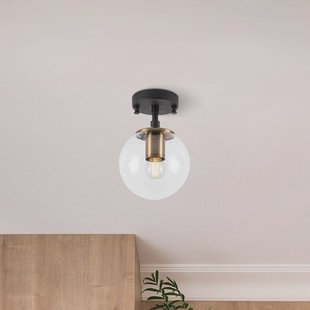 Opviq Plafondlamp Atmaca 10205 goud antiek/zwart glas helder Ø 15cm