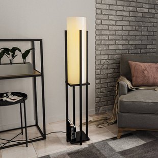 Opviq Vloerlamp 8125, zwart/wit, metaal/canvas, hoogte 130 cm