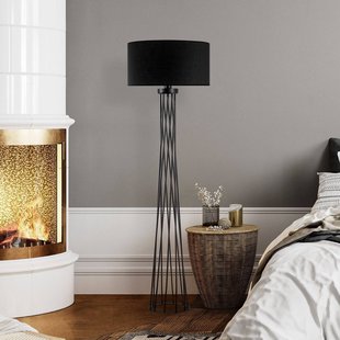 Opviq Vloerlamp Tall 13470, zwart, canvas, hoogte 175 cm