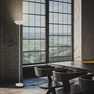 Briloner Estate LED vloerlamp, wit, touchdimmer, USB-kabel