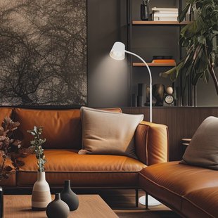 Briloner Cielo LED vloerlamp, wit, touchdimmer, USB-kabel