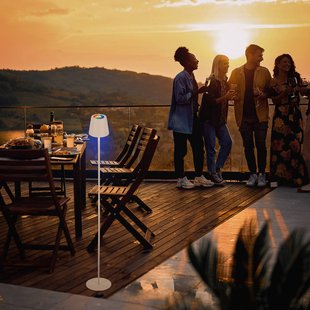 Briloner LED vloerlamp Coloris, wit, RGB, dimmer, IP44, USB