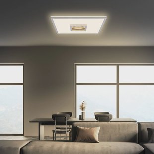 Briloner Toro plafondlamp, mat chroom, 42x42 cm, kunststof