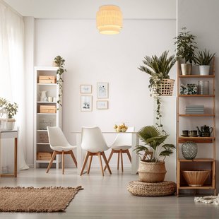 Briloner Papper plafondlamp, natuurlijke kleur, Ø 30 cm, raffia, E27