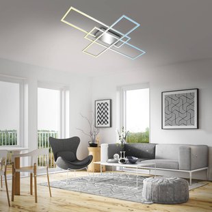 Briloner Roami LED plafondlamp, 104x71 cm, aluminium-chroom, CCT