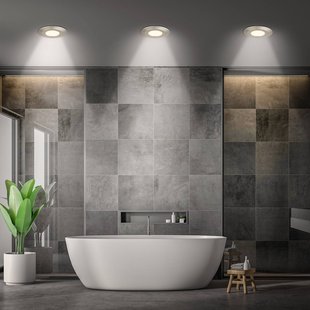 Briloner Klira inbouwlamp, mat nikkel, Ø 9 cm, IP44, 3 stuks