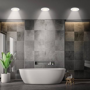 Briloner Klira inbouwlamp, wit, Ø 9 cm, IP44, set van 3