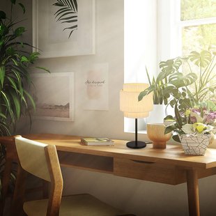 Briloner Papper tafellamp, natuurlijke kleur, raffia, hoogte 50 cm