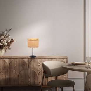 Briloner Borra tafellamp, natuurlijke kleur, stro, hoogte 42 cm