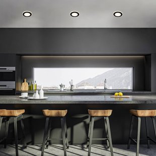 Briloner Inbouwlamp Gima, zwart, 3.000 K, set van 3