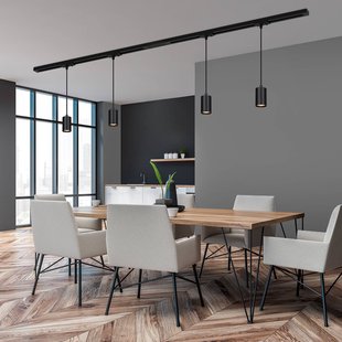 Briloner RAIL 230 V railsystem, zwart, 4 hangers, lengte 1,5 m