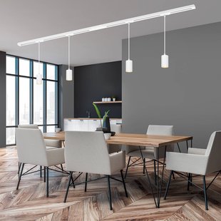 Briloner RAIL 230 V railsystem, wit, 4 pendels, lengte 1,5 m