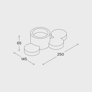 TECNICO by Sforzin Chio plafondlamp, wit, gips, 25 cm lang, GX53