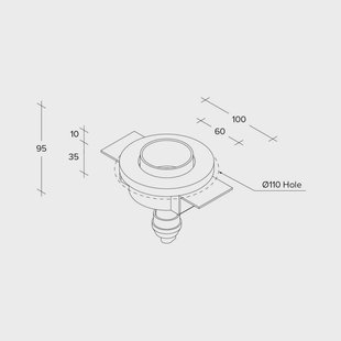 TECNICO by Sforzin Inbouwspot Thessalië, wit, gips, Ø 10 cm, GU10