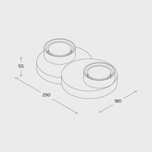 TECNICO by Sforzin Demetra plafondlamp, 2-lamps, 29 cm, wit, gips, GX53