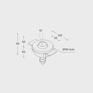 TECNICO by Sforzin Inbouwspot Lelanto, zwart, gips, Ø 10 cm, GU10